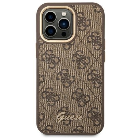 Guess 4G Metal Camera Outline Case - Etui iPhone 14 Pro (Brązowy) Guess 4G Metal Camera Outline Case - Etui iPhone 14 Pro (Brązowy)
