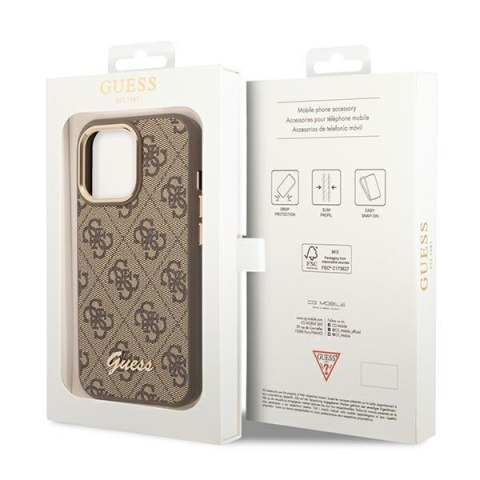 Guess 4G Metal Camera Outline Case - Etui iPhone 14 Pro (Brązowy) Guess 4G Metal Camera Outline Case - Etui iPhone 14 Pro (Brązowy)