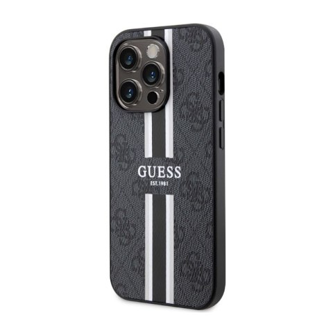 Guess 4G Printed Stripes MagSafe - Etui iPhone 14 Pro Max (Czarny) Guess 4G Printed Stripes MagSafe - Etui iPhone 14 Pro Max (Czarny)