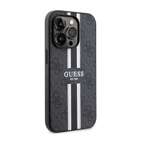 Guess 4G Printed Stripes MagSafe - Etui iPhone 14 Pro Max (Czarny) Guess 4G Printed Stripes MagSafe - Etui iPhone 14 Pro Max (Czarny)
