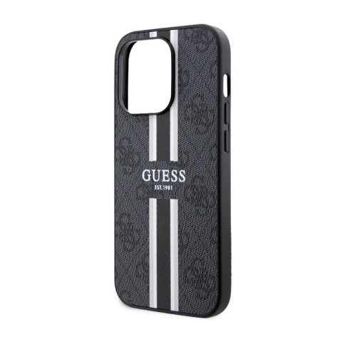 Guess 4G Printed Stripes MagSafe - Etui iPhone 14 Pro Max (Czarny) Guess 4G Printed Stripes MagSafe - Etui iPhone 14 Pro Max (Czarny)