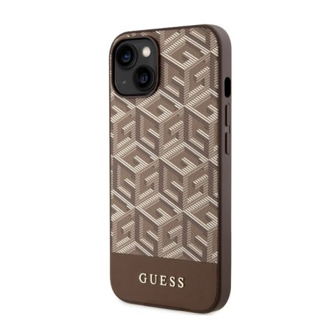 Guess GCube Stripes MagSafe - Etui iPhone 14 Plus (Brązowy) Guess GCube Stripes MagSafe - Etui iPhone 14 Plus (Brązowy)