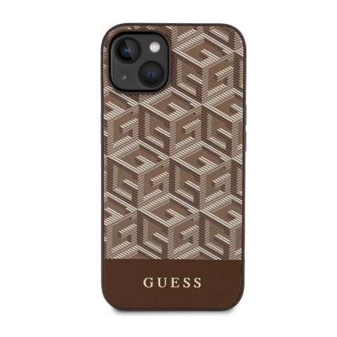 Guess GCube Stripes MagSafe - Etui iPhone 14 Plus (Brązowy) Guess GCube Stripes MagSafe - Etui iPhone 14 Plus (Brązowy)