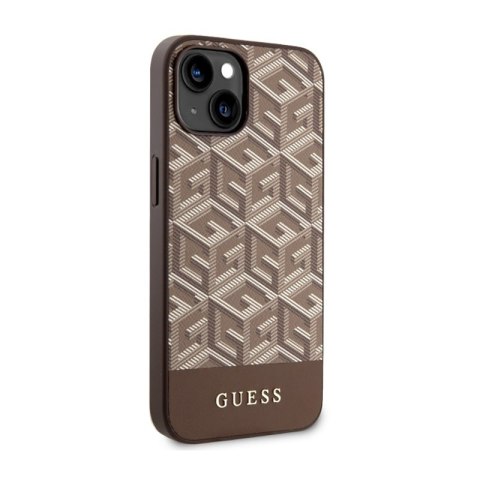 Guess GCube Stripes MagSafe - Etui iPhone 14 Plus (Brązowy) Guess GCube Stripes MagSafe - Etui iPhone 14 Plus (Brązowy)