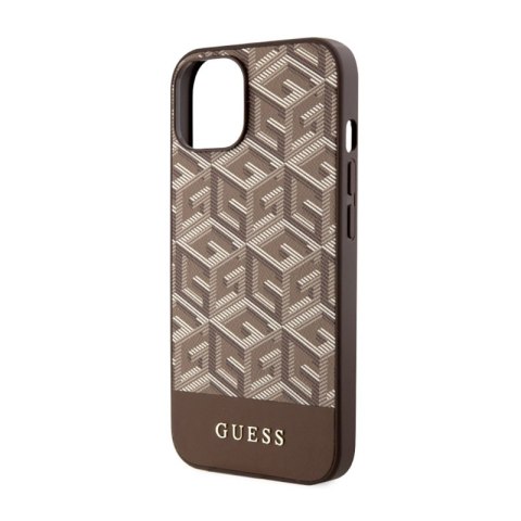 Guess GCube Stripes MagSafe - Etui iPhone 14 Plus (Brązowy) Guess GCube Stripes MagSafe - Etui iPhone 14 Plus (Brązowy)