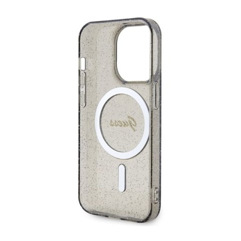 Guess Glitter Gold MagSafe - Etui iPhone 14 Pro (Czarny) Guess Glitter Gold MagSafe - Etui iPhone 14 Pro (Czarny)
