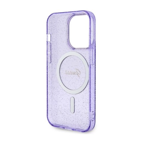 Guess Glitter Gold MagSafe - Etui iPhone 14 Pro (Purpurowy) Guess Glitter Gold MagSafe - Etui iPhone 14 Pro (Purpurowy)