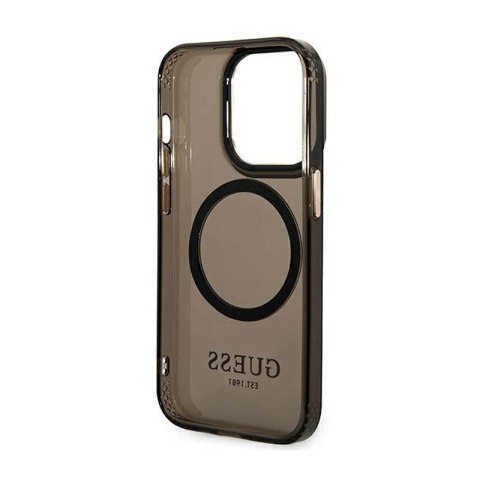 Guess Gold Outline Translucent MagSafe - Etui iPhone 14 Pro Max (czarny) Guess Gold Outline Translucent MagSafe - Etui iPhone 14 Pro Max (czarny)