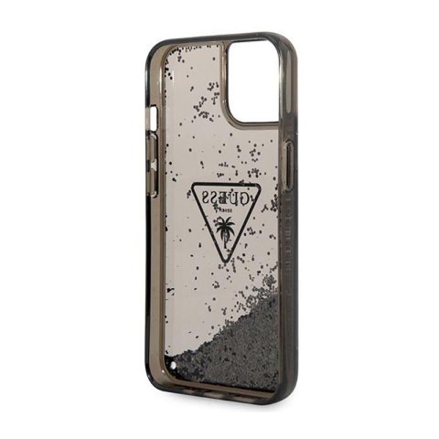 Guess Liquid Glitter Triangle Logo Case - Etui iPhone 14 Plus (czarny) Guess Liquid Glitter Triangle Logo Case - Etui iPhone 14 Plus (czarny)