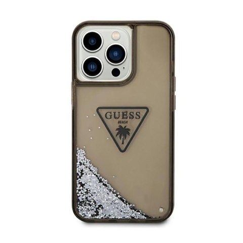 Guess Liquid Glitter Triangle Logo Case - Etui iPhone 14 Pro Max (czarny) Guess Liquid Glitter Triangle Logo Case - Etui iPhone 14 Pro Max (czarny)