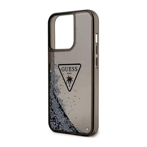 Guess Liquid Glitter Triangle Logo Case - Etui iPhone 14 Pro Max (czarny) Guess Liquid Glitter Triangle Logo Case - Etui iPhone 14 Pro Max (czarny)