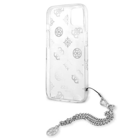 Guess Peony Chain Handle - Etui iPhone 13 mini (srebrny) Guess Peony Chain Handle - Etui iPhone 13 mini (srebrny)