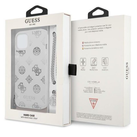 Guess Peony Chain Handle - Etui iPhone 13 mini (srebrny) Guess Peony Chain Handle - Etui iPhone 13 mini (srebrny)