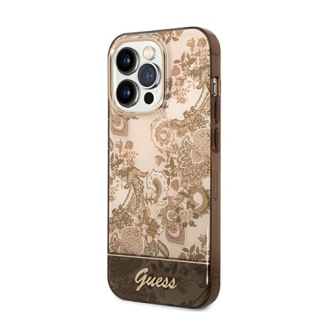 Guess Porcelain Collection - Etui iPhone 14 Pro Max (ochre) Guess Porcelain Collection - Etui iPhone 14 Pro Max (ochre)
