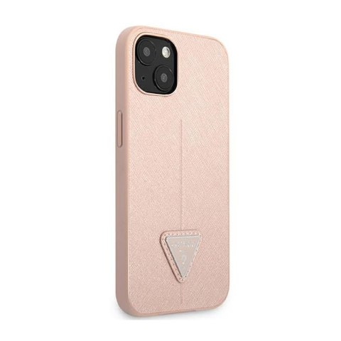Guess Saffiano Triangle Logo Case - Etui iPhone 14 Plus (różowy) Guess Saffiano Triangle Logo Case - Etui iPhone 14 Plus (różowy)