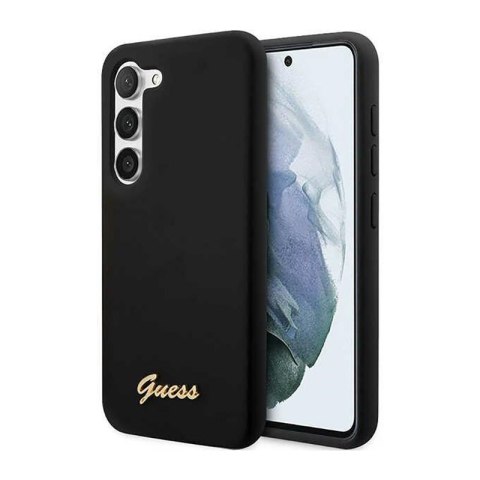 Guess Silicone Script Metal Logo - Etui Samsung Galaxy S23 (czarny) Guess Silicone Script Metal Logo - Etui Samsung Galaxy S23 (czarny)