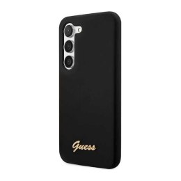 Guess Silicone Script Metal Logo - Etui Samsung Galaxy S23 (czarny)