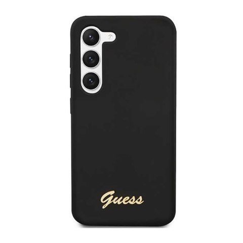 Guess Silicone Script Metal Logo - Etui Samsung Galaxy S23 (czarny) Guess Silicone Script Metal Logo - Etui Samsung Galaxy S23 (czarny)