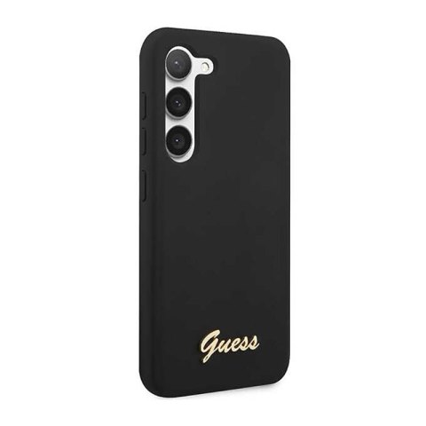 Guess Silicone Script Metal Logo - Etui Samsung Galaxy S23 (czarny) Guess Silicone Script Metal Logo - Etui Samsung Galaxy S23 (czarny)