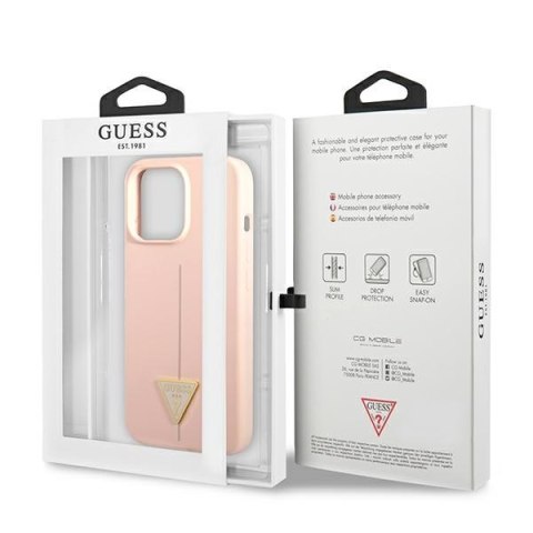 Guess Silicone Triangle Logo - Etui iPhone 13 Pro (różowy) Guess Silicone Triangle Logo - Etui iPhone 13 Pro (różowy)