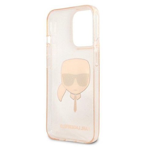 Karl Lagerfeld Karl's Head Glitter - Etui iPhone 13 Pro Max (złoty) Karl Lagerfeld Karl's Head Glitter - Etui iPhone 13 Pro Max (złoty)