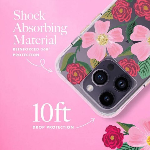 Rifle Paper Clear - Etui iPhone 14 Pro zdobione złotem (Rose Garden) Rifle Paper Clear - Etui iPhone 14 Pro zdobione złotem (Rose Garden)