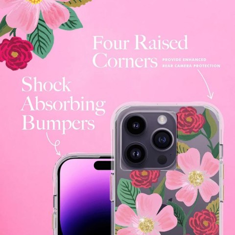 Rifle Paper Clear - Etui iPhone 14 Pro zdobione złotem (Rose Garden) Rifle Paper Clear - Etui iPhone 14 Pro zdobione złotem (Rose Garden)