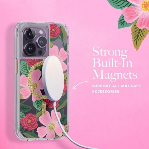 Rifle Paper Clear MagSafe - Etui iPhone 14 Pro zdobione złotem (Rose Garden) Rifle Paper Clear MagSafe - Etui iPhone 14 Pro zdobione złotem (Rose Garden)