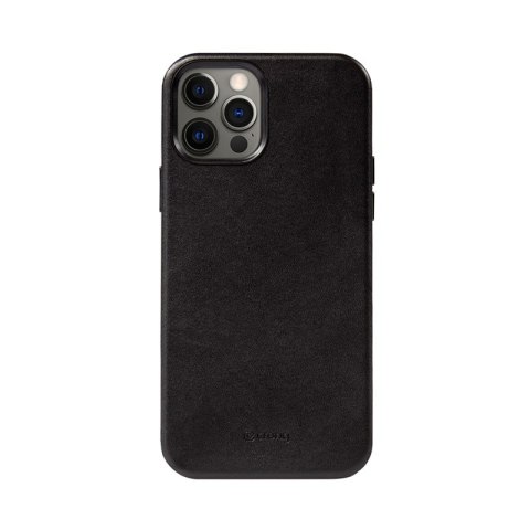 Crong Essential Cover Magnetic - Etui ze skóry iPhone 12 Pro Max MagSafe (czarny) Crong Essential Cover Magnetic - Etui ze skóry iPhone 12 Pro Max MagSafe (czarny)