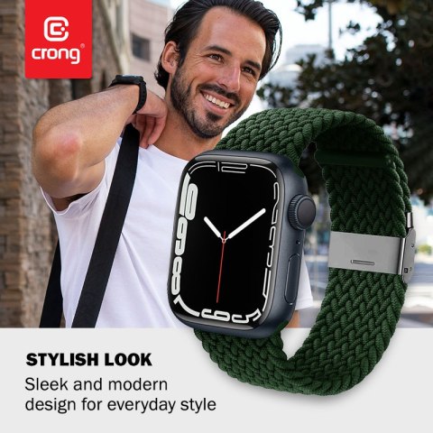 Crong Wave Band - Pleciony pasek do Apple Watch 38/40/41/42 mm (zielony) Crong Wave Band - Pleciony pasek do Apple Watch 38/40/41/42 mm (zielony)