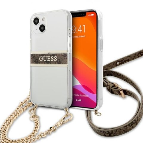 Guess 4G Gold Stripe Crossbody - Etui iPhone 13 mini Guess 4G Gold Stripe Crossbody - Etui iPhone 13 mini