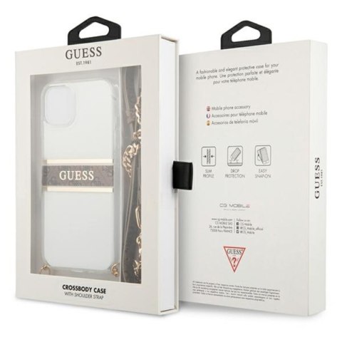 Guess 4G Gold Stripe Crossbody - Etui iPhone 13 mini Guess 4G Gold Stripe Crossbody - Etui iPhone 13 mini
