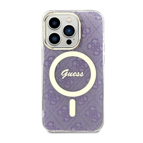 Guess 4G MagSafe - Etui iPhone 14 Pro (Purpurowy) Guess 4G MagSafe - Etui iPhone 14 Pro (Purpurowy)