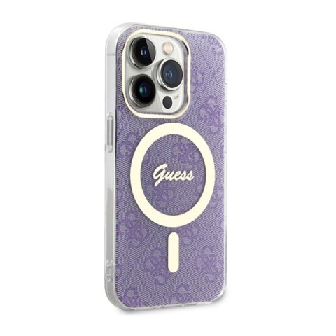 Guess 4G MagSafe - Etui iPhone 14 Pro (Purpurowy) Guess 4G MagSafe - Etui iPhone 14 Pro (Purpurowy)