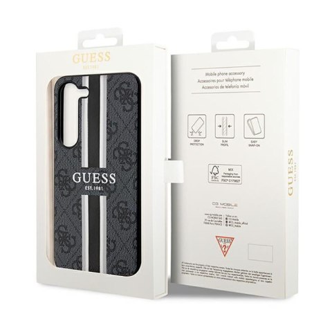 Guess 4G Printed Stripe - Etui Samsung Galaxy S23 (czarny) Guess 4G Printed Stripe - Etui Samsung Galaxy S23 (czarny)