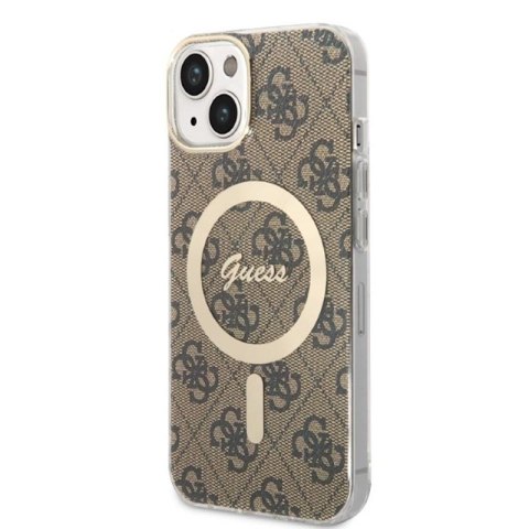 Guess Bundle Pack MagSafe 4G - Zestaw etui + ładowarka MagSafe iPhone 14 Plus (brązowy/złoty) Guess Bundle Pack MagSafe 4G - Zestaw etui + ładowarka MagSafe iPhone 14 Plus (brązowy/złoty)