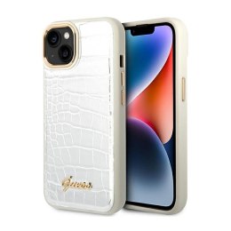 Guess Croco Collection - Etui iPhone 14 Plus (srebrny)