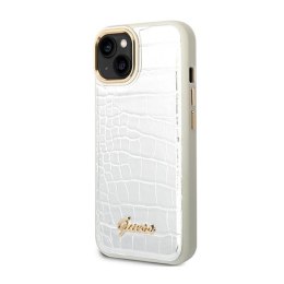 Guess Croco Collection - Etui iPhone 14 Plus (srebrny)