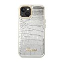 Guess Croco Collection - Etui iPhone 14 Plus (srebrny)