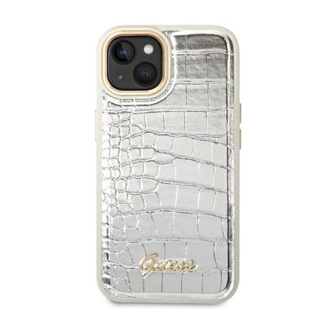 Guess Croco Collection - Etui iPhone 14 Plus (srebrny) Guess Croco Collection - Etui iPhone 14 Plus (srebrny)