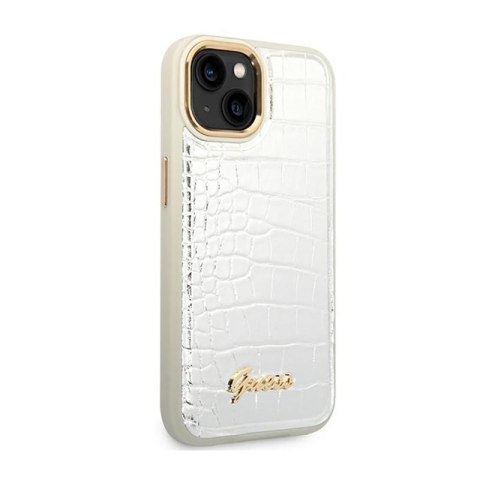 Guess Croco Collection - Etui iPhone 14 Plus (srebrny) Guess Croco Collection - Etui iPhone 14 Plus (srebrny)