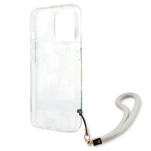 Guess Flower Cord - Etui ze smyczką iPhone 13 Pro Max (Green) Guess Flower Cord - Etui ze smyczką iPhone 13 Pro Max (Green)