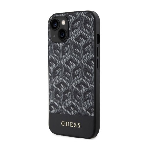 Guess GCube Stripes MagSafe - Etui iPhone 14 Plus (Czarny) Guess GCube Stripes MagSafe - Etui iPhone 14 Plus (Czarny)