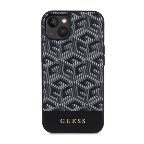 Guess GCube Stripes MagSafe - Etui iPhone 14 Plus (Czarny) Guess GCube Stripes MagSafe - Etui iPhone 14 Plus (Czarny)