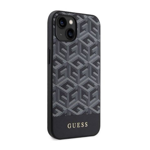 Guess GCube Stripes MagSafe - Etui iPhone 14 Plus (Czarny) Guess GCube Stripes MagSafe - Etui iPhone 14 Plus (Czarny)