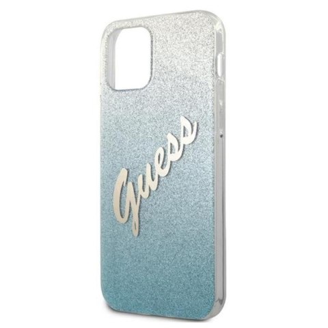 Guess Glitter Gradient Script - Etui iPhone 12 Pro Max (niebieski) Guess Glitter Gradient Script - Etui iPhone 12 Pro Max (niebieski)