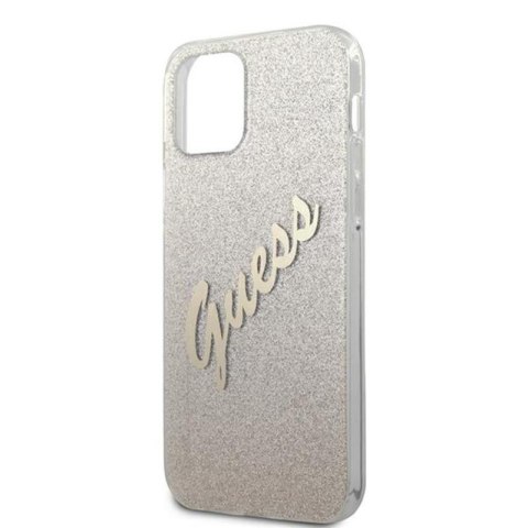 Guess Glitter Gradient Script - Etui iPhone 12 Pro Max (złoty) Guess Glitter Gradient Script - Etui iPhone 12 Pro Max (złoty)