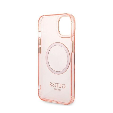 Guess Gold Outline Translucent MagSafe - Etui iPhone 14 Plus (różowy) Guess Gold Outline Translucent MagSafe - Etui iPhone 14 Plus (różowy)