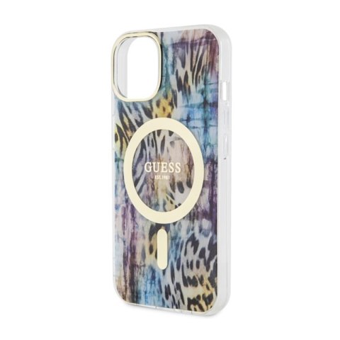 Guess Leopard MagSafe - Etui iPhone 14 (Niebieski) Guess Leopard MagSafe - Etui iPhone 14 (Niebieski)