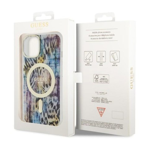 Guess Leopard MagSafe - Etui iPhone 14 (Niebieski) Guess Leopard MagSafe - Etui iPhone 14 (Niebieski)